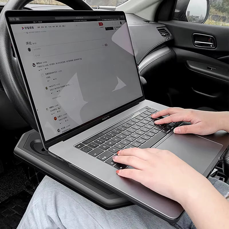 “Drive-Thru Desk” – Premium Car Steering Wheel Tray Table for Snacks, Laptops & Life on the Go