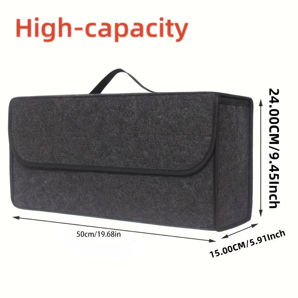 Anti-Slip Compartment Boot Storage Organizer – Soft Felt Car Trunk Bag