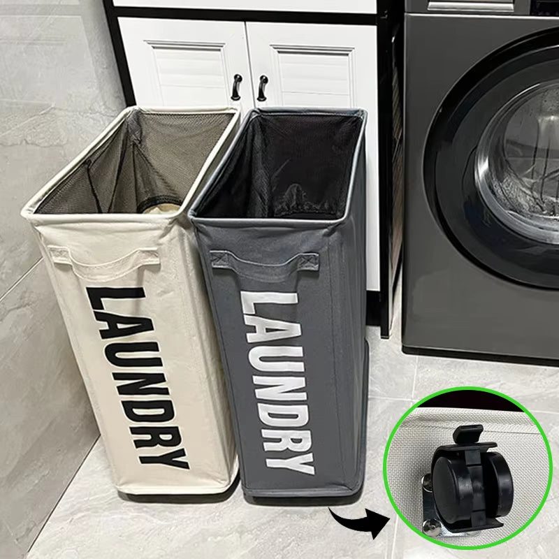 Foldable Laundry Basket – Dirty Clothes & Storage Organizer with Wheels