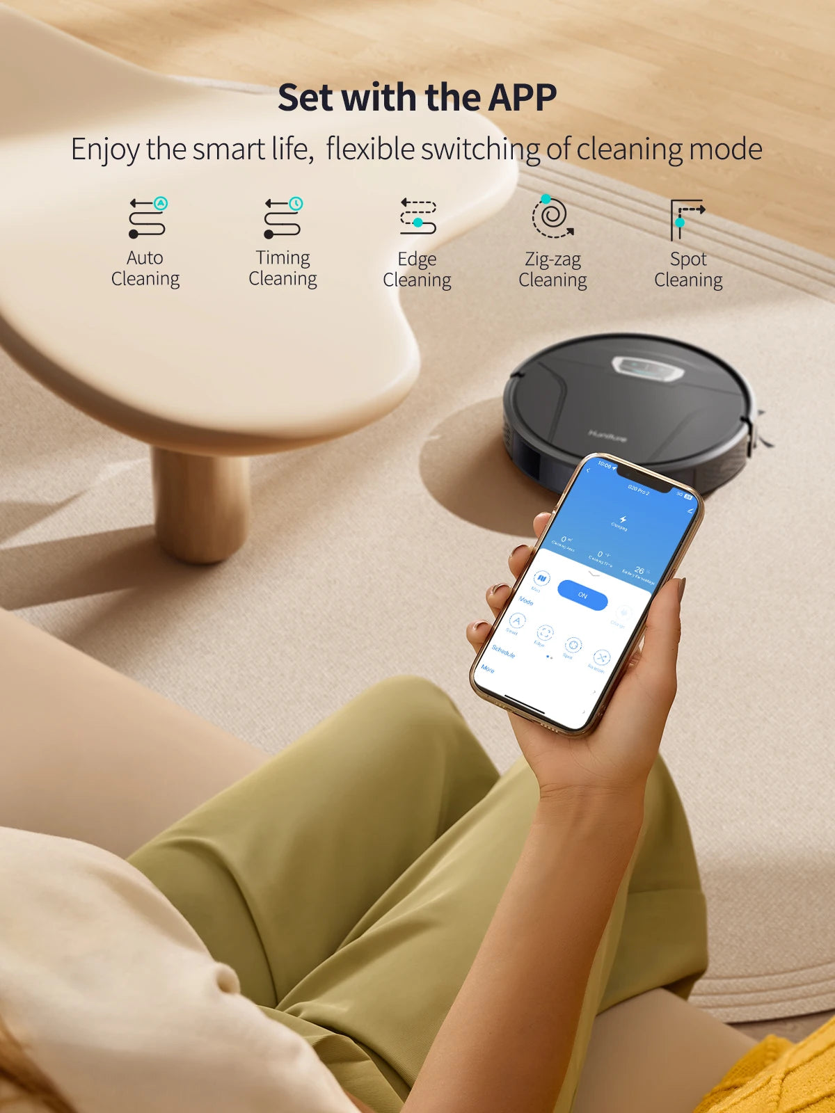 Robot Vacuum Cleaner – 6000Pa 3-in-1 Vacuum, Mop & Sweep Combo