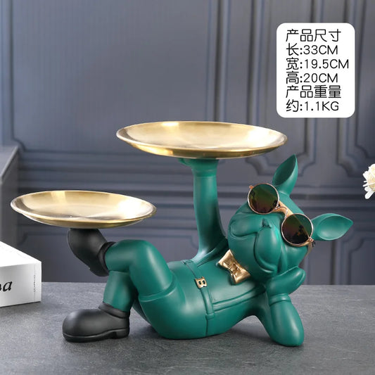 Creative Wealth Dog Ornament – Entrance Key Tray & Desktop Candy Plate